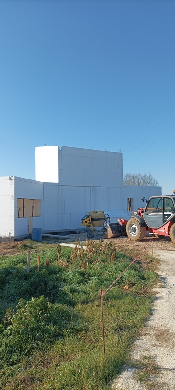 Chantier maison Posytec en cours de réalisation