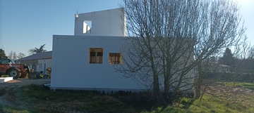 Chantier maison Posytec en cours de réalisation