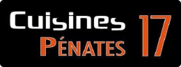 Cuisines Pénates 17 : Votre Expert en Aménagement Logo Cuisines Pénates 17 en blanc et orange sur fond noir, avec Pénates en orange.